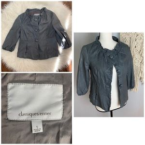 classiques entier Gray Leather Jacket-S